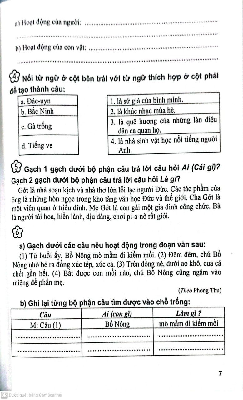 Vở Bài Tập Nâng Cao Từ Và Câu Lớp 3 ( Dùng Cho các bộ Sách giáo khoa hiện hành )