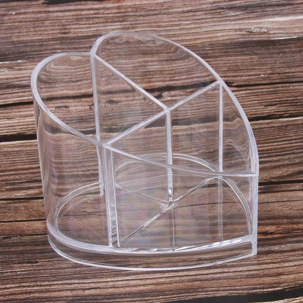 Acrylic Bathroom Office Accessories Holder - 3 Compartment Cosmetic Organizer For Jewelry Makeup Brush Lipstick Pens Pencils