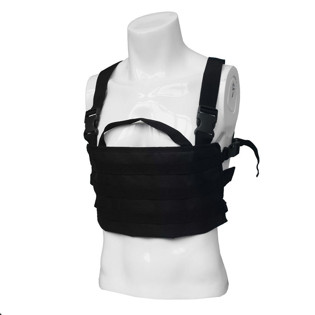 Vest Chest Bag Pouch 600D Oxford Cloth for Fishing Hiking Black
