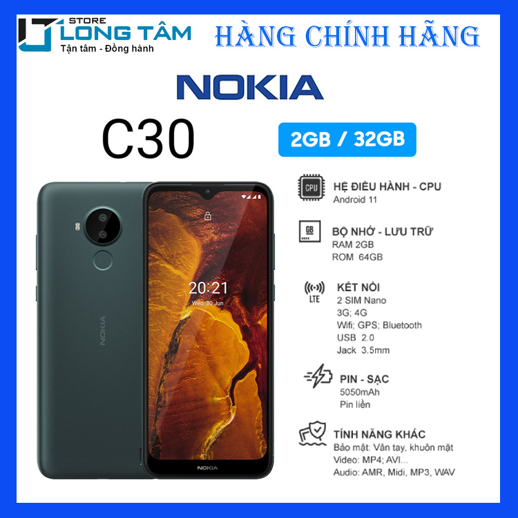 Điện thoại Nokia C30 (2G/32G) - Hàng chính hãng