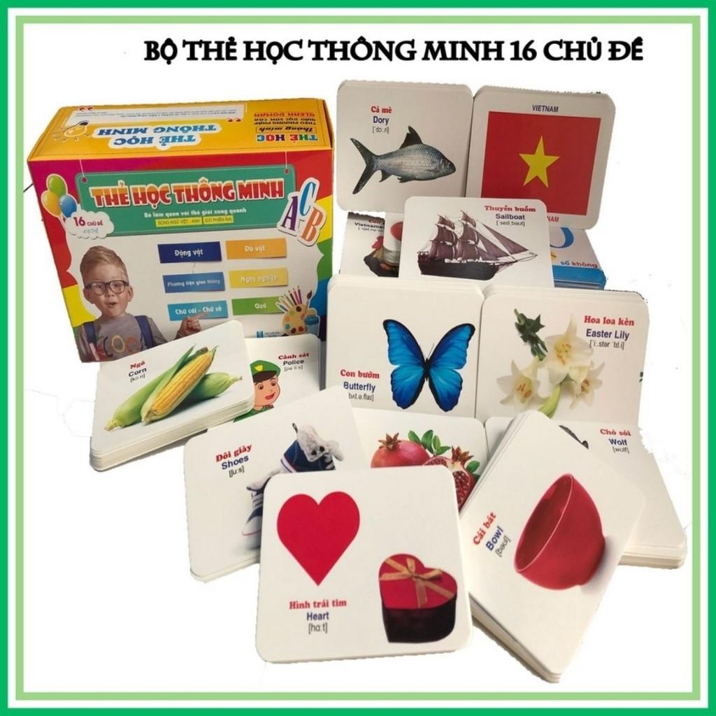 Bộ Thẻ HọcThông Minh 16 Chủ Đề Tiếng Anh Tiếng Việt Cho Bé