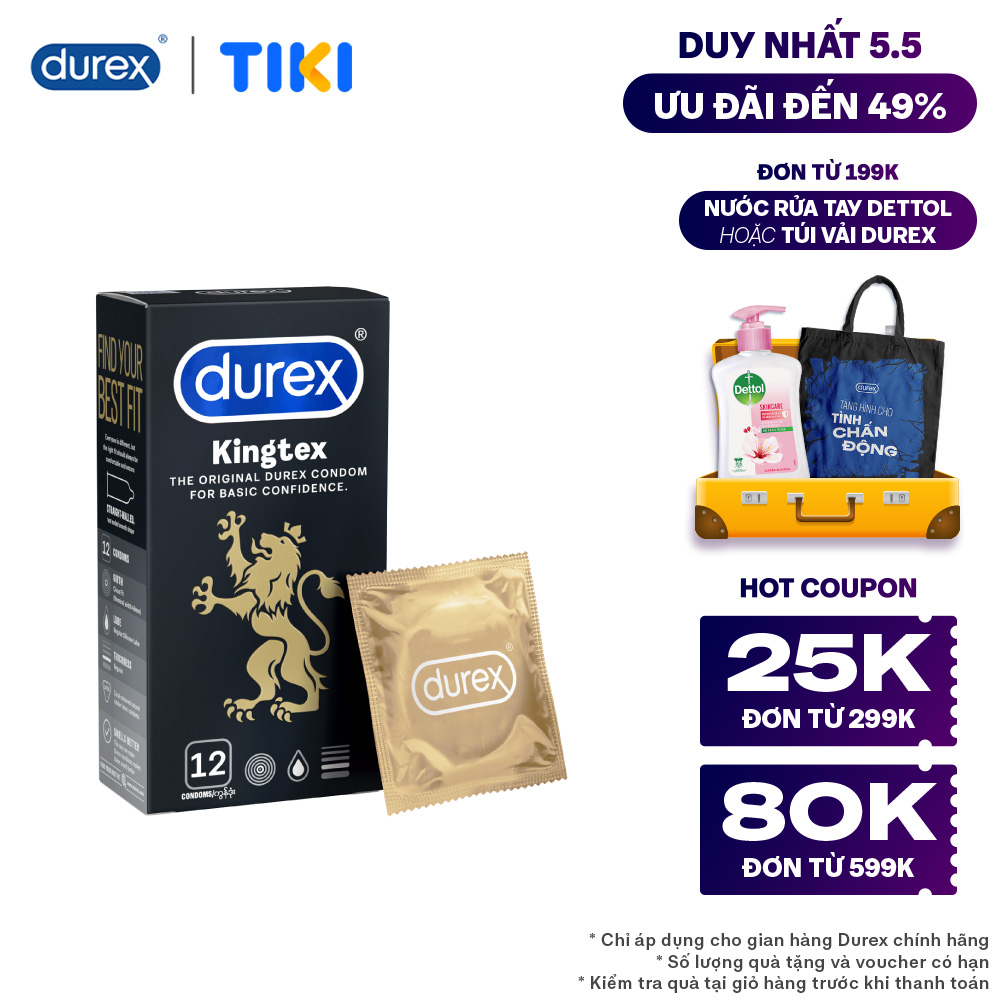 Bao cao su Durex Kingtex 12 bao