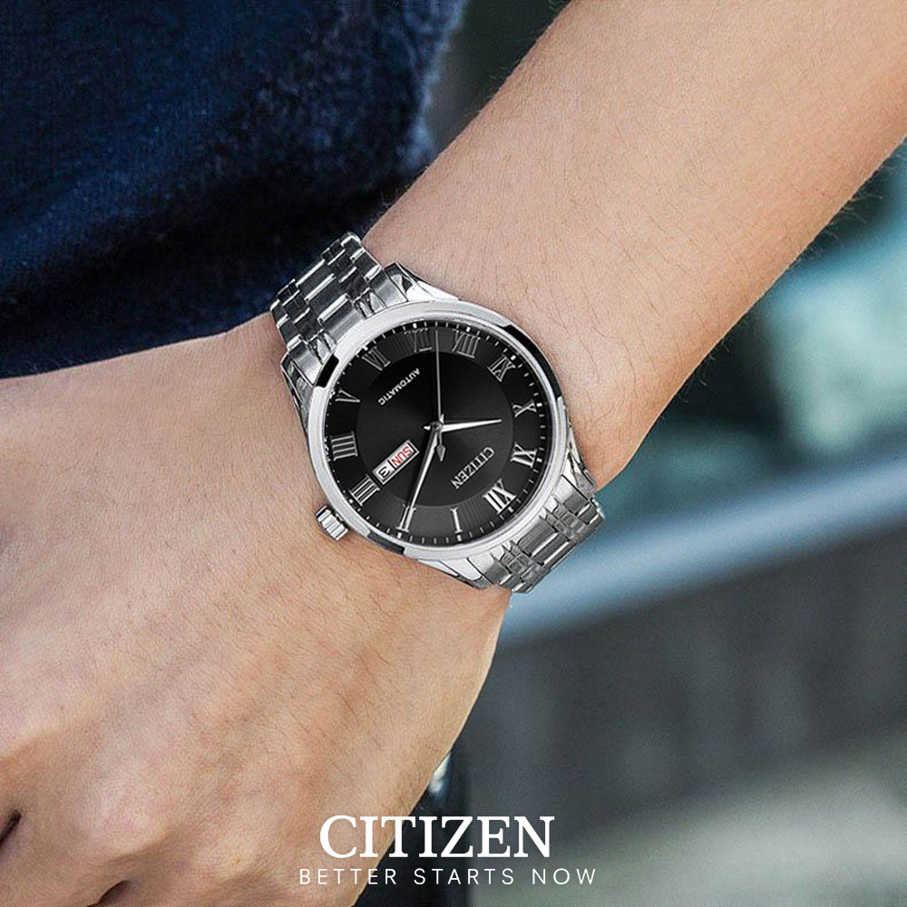 Đồng Hồ Nam Citizen Dây Thép Không Gỉ NH8360-80E - Mặt Đen