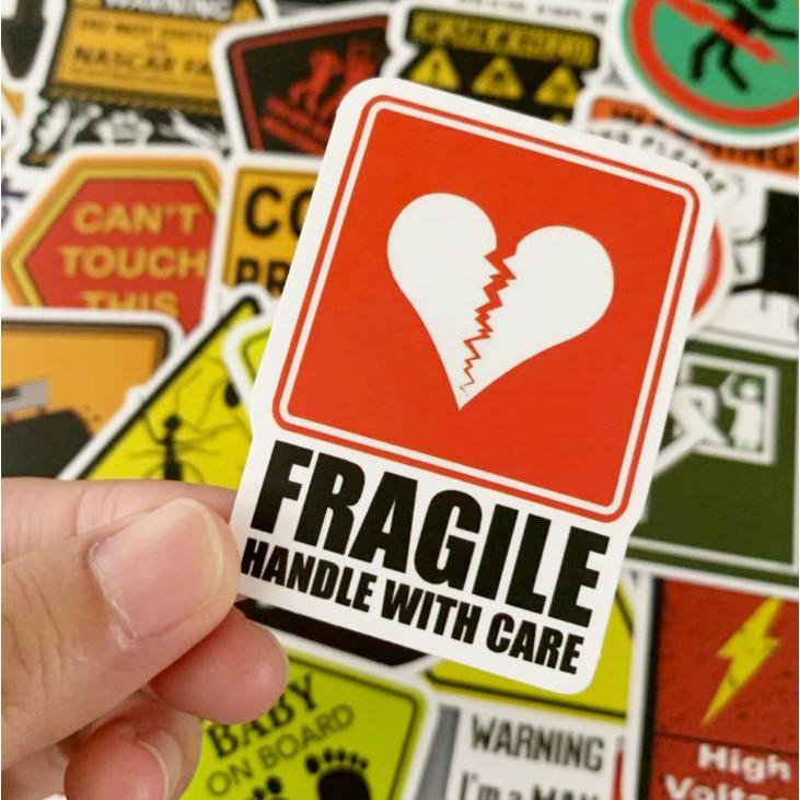 Sticker dán cao cấp CẢNH BÁO Cực COOL ms#12