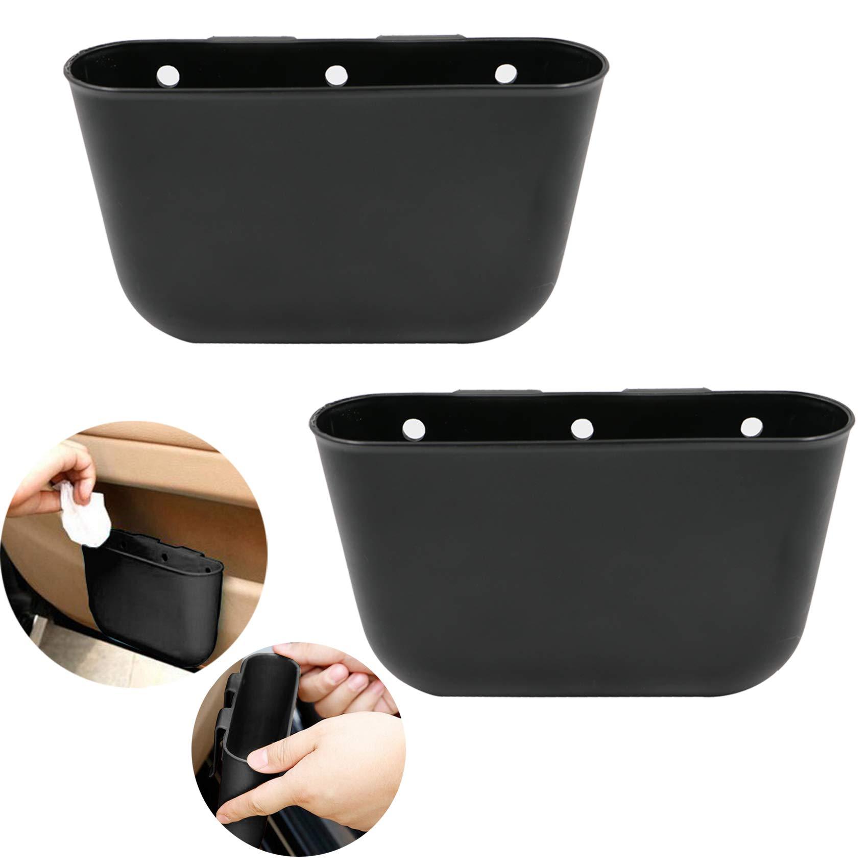 Bin cho xe nhỏ , thùng rác nhựa mini có thể lưu trữ xe lưu trữ xe, hộp lưu trữ treo, dễ làm sạch, màu: màu đen