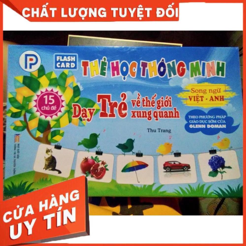 Bộ thẻ học thông minh dạy trẻ về thế giới xung quanh 15 chủ đề song ngữ Viêt Anh