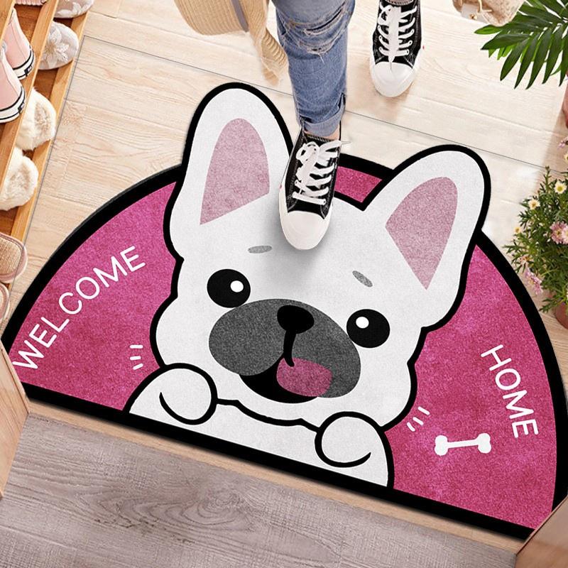 Thảm lau chân silicon hình gấu cute siêu thấm nước, chống trơn trượt size 40x60 cm