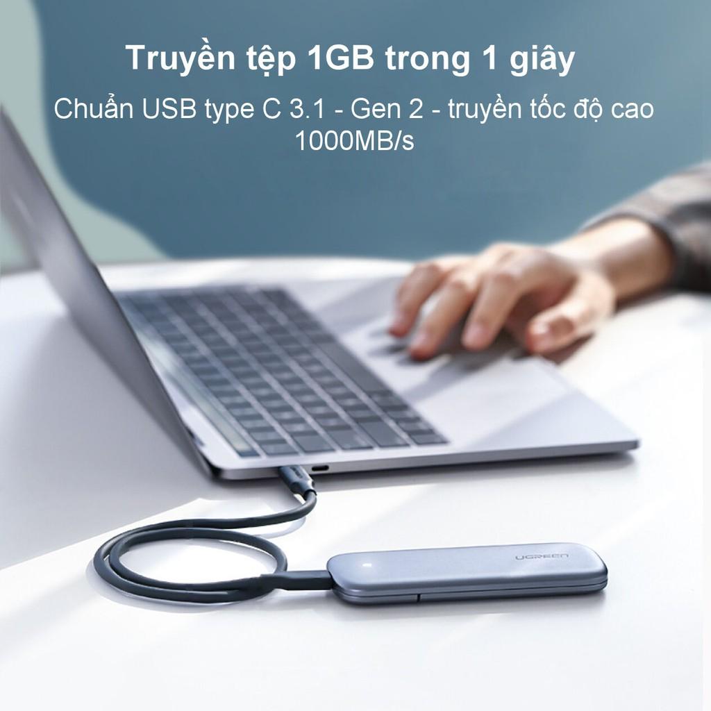 Cáp sạc 2 cổng USB-C hỗ trợ sạc nhanh PD 60W, dài 1m UGREEN US266 50230 dòng tối đa 3.1A - Hàng chính hãng