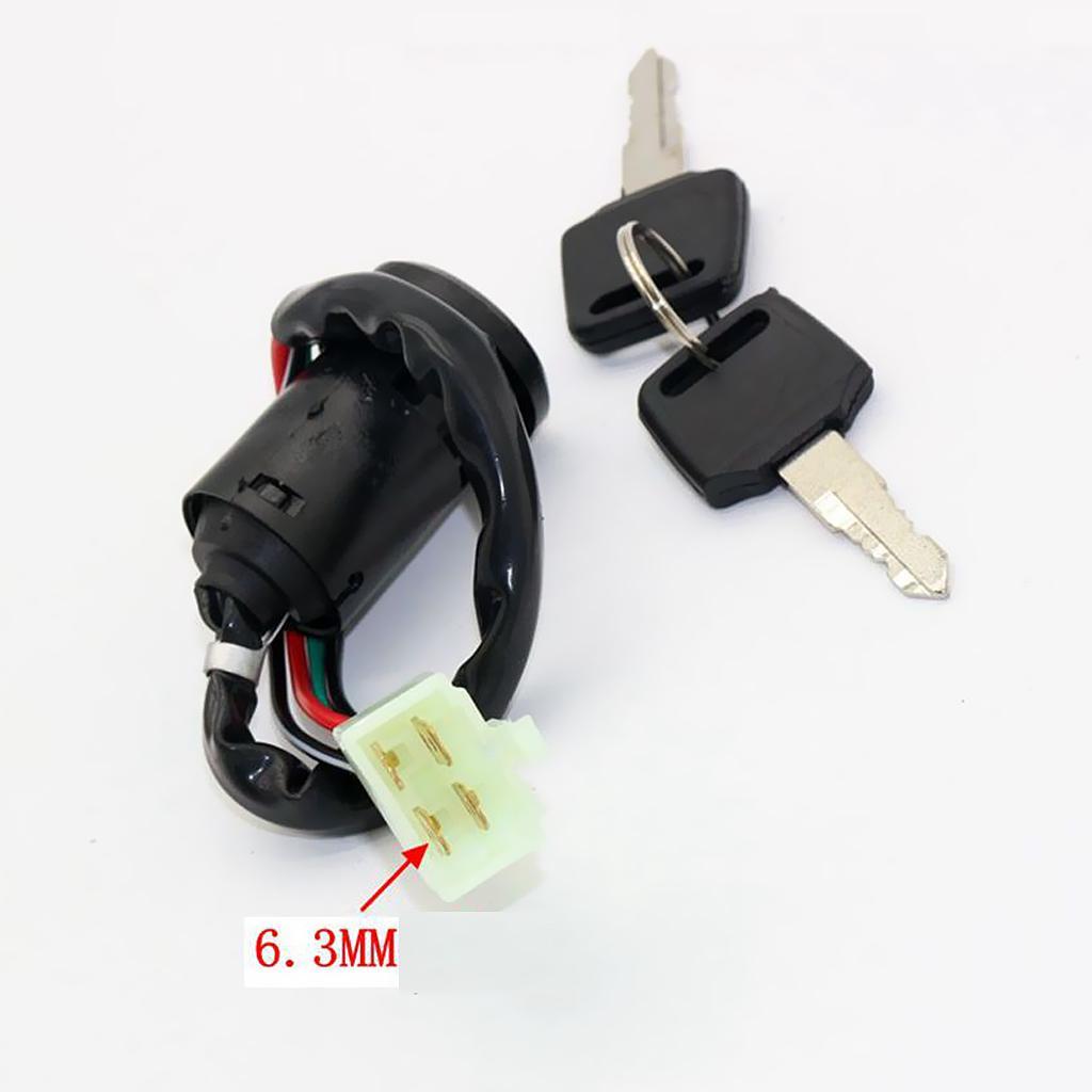 2X Ignition Key Lock Switch 4-Wire For 50 110 150 250CC Mini Quad ATV Dirt Bike