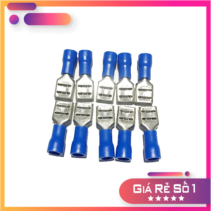 Cos gài 6.3mm, đầu cos chữ T, cốt kẹp dây, cốt nối dây điện bọc nhựa