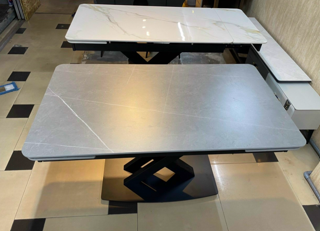 Bàn ăn thông minh kéo dài mặt đá ceramic Juno Sofa chân sắt kích thước 1m4/1m8 x 80 x 75cm