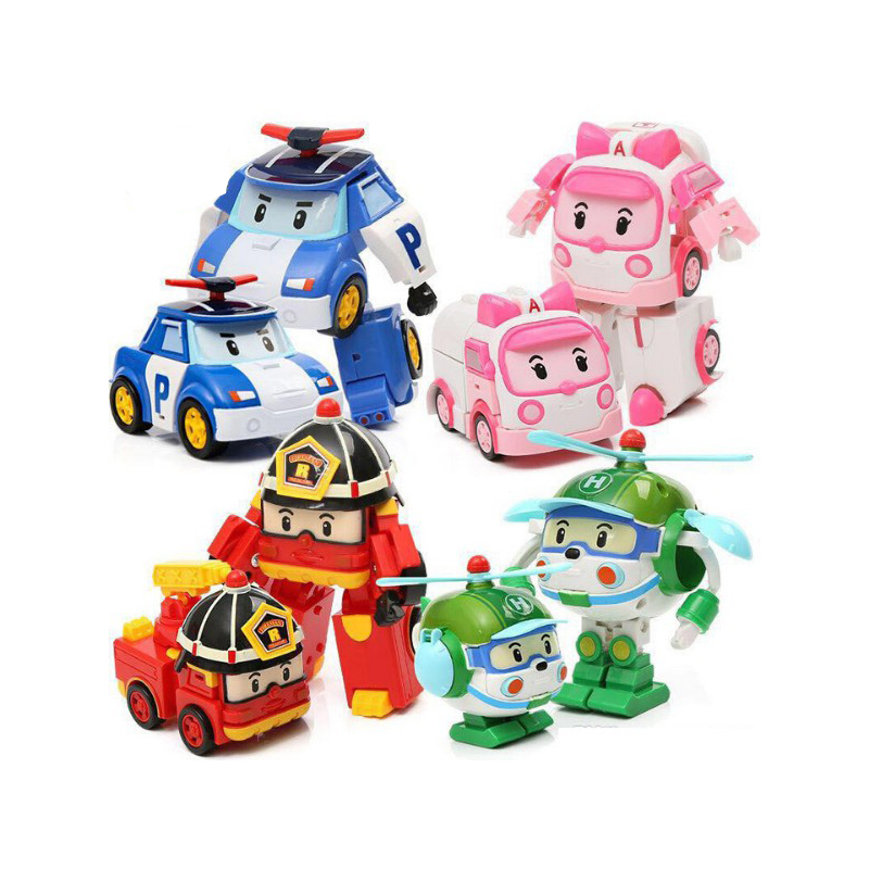 Set 4 Xe Ô Tô Biến Hình Robot