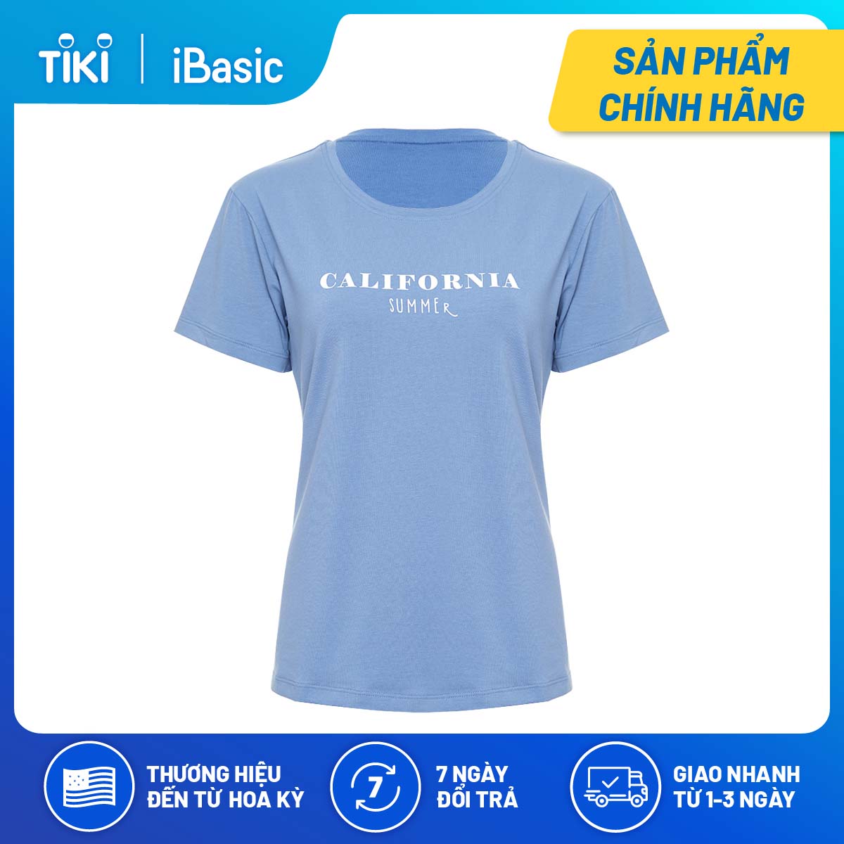 Áo mặc nhà nữ tay ngắn in chữ California summer iBasic HOMY036T/HOMY037T