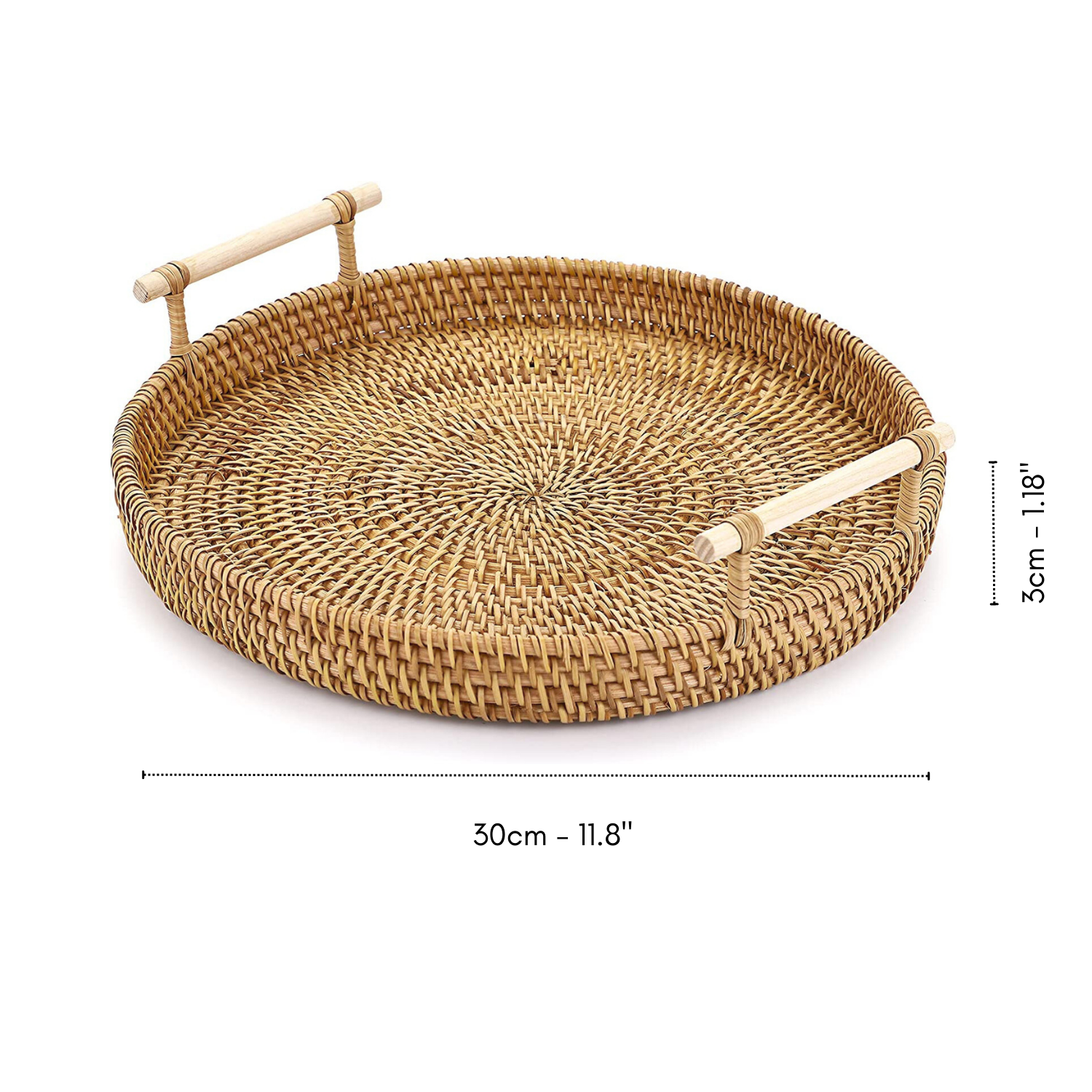 Bộ khay mây đan tròn 26 & 30cm
