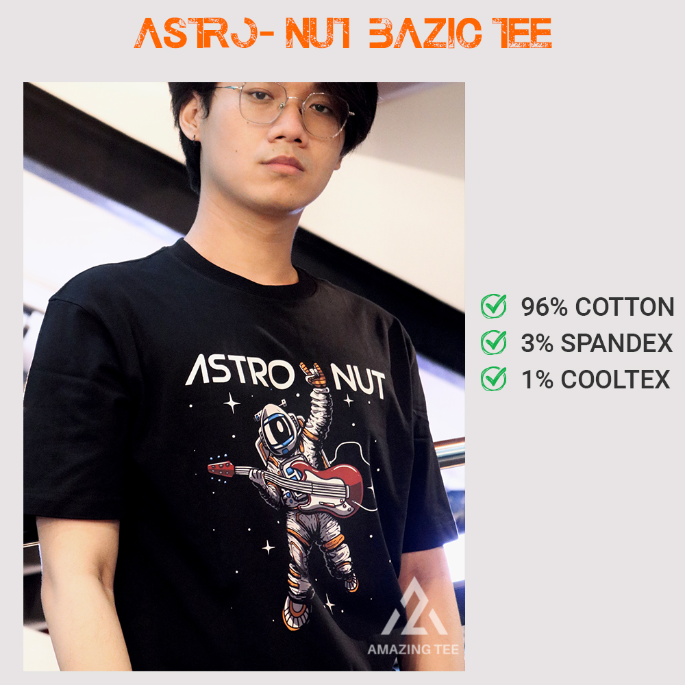 Áo Thun Nam Cổ Tròn Cao Cấp Bigsize Aztee - Astro Nut Basic Tee - Cotton Tự Nhiên Siêu Thoáng Mát
