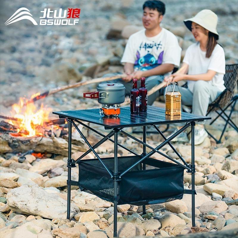 Bàn gấp dã ngoại BSWOLF, cắm trại, picnic, câu cá Chất liệu mặt bàn hợp kim nhôm bền bỉ chắc chắn