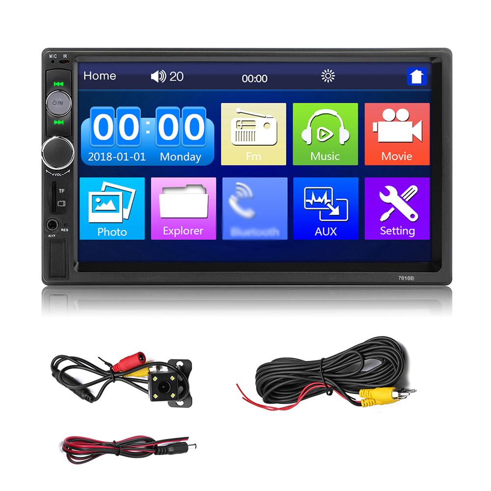 7-inch Double Din Car Stereo Receiver 2 Din Car Radio Autoradio Touchscreen BT MP5 Player with Reversing Camera