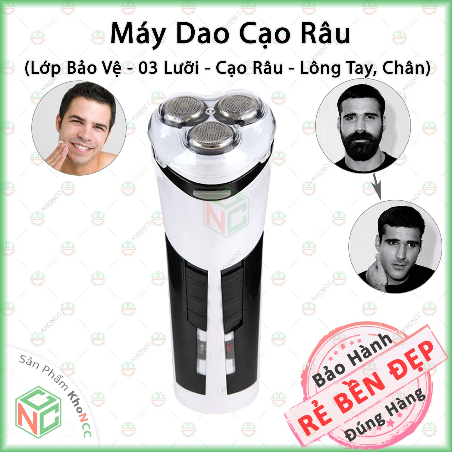 (Sạch Sẽ) Máy Cạo Râu 3 Lưỡi Dao KhoNCC Hàng Chính Hãng - Sự Lựa Chọn An Toàn và Gọn Gàng - KLM-DCRY198