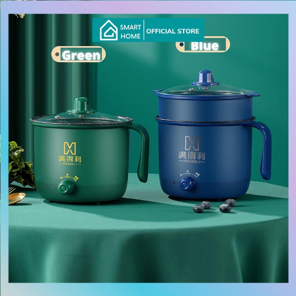 Nồi Lẩu Điện Mini, Nấu Mì 2 Tầng Kèm Giá Hấp Đa Năng Nướng, Luộc, Chiên Chống Dính Vấn Đá Tiện Lợi, Ca nấu mì mẫu mới