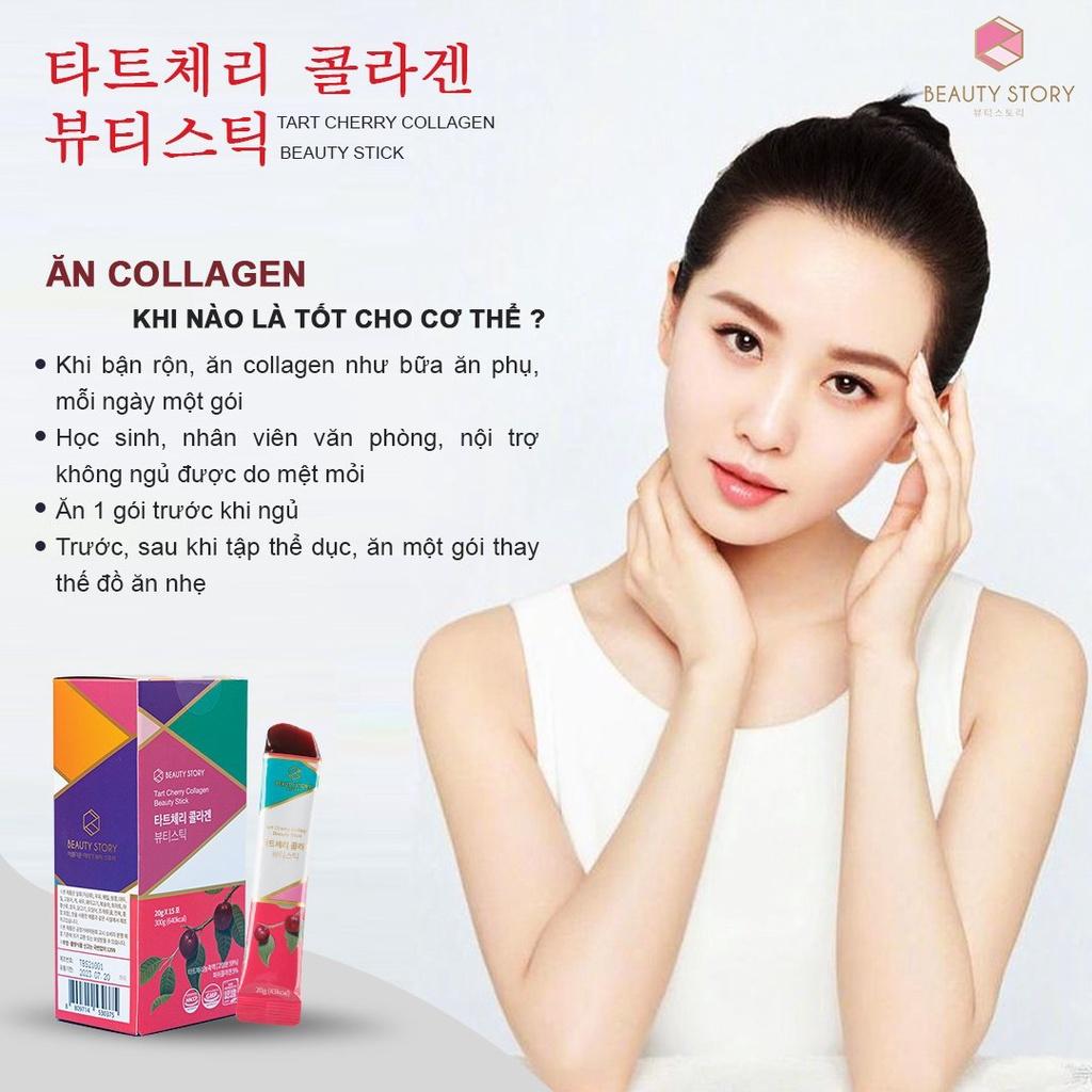 Thạch Collagen Vitamin BEAUTY STORY Vị Tart Cherry Hàn Quốc - 20g x 15 tuýp