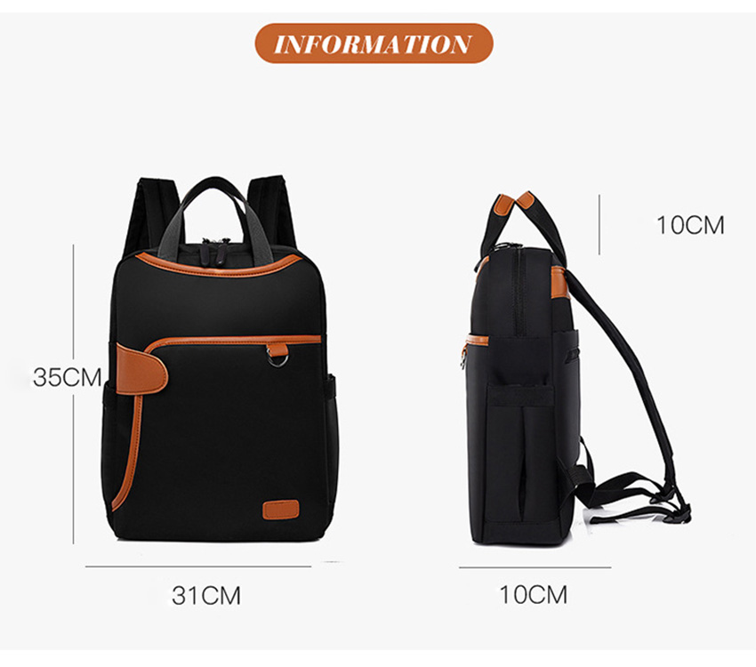 Balo nữ thời trang B1077 NASI nhiều ngăn đựng laptop 14 inch ba lô vải dù chống thấm phong cách hàn quốc học sinh đi học đi làm công sở