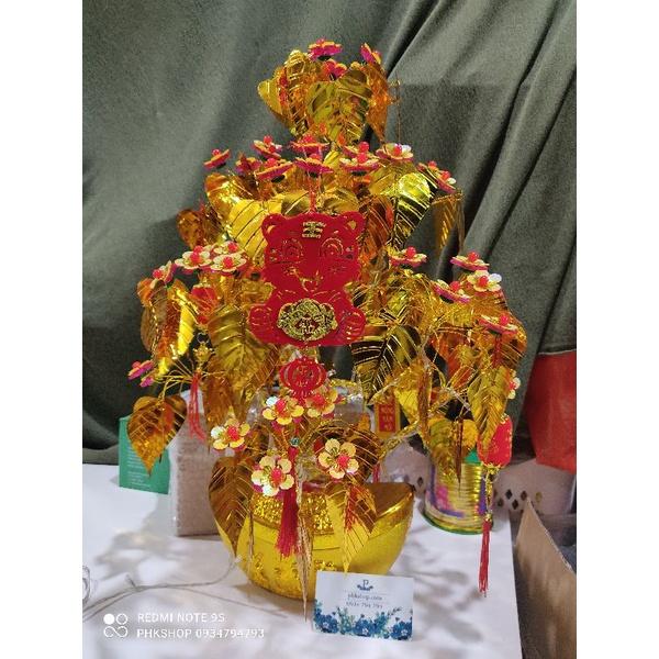 Cây bồ đề cành vàng lá ngọc ~60cm có đèn