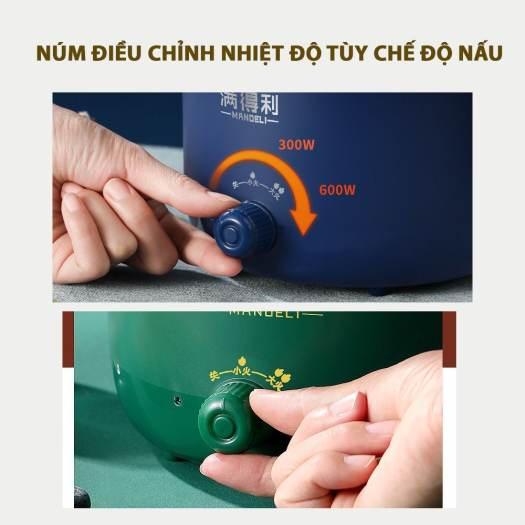 Nồi Lẩu Điện Mini, Nấu Mì 2 Tầng Kèm Giá Hấp Đa Năng Nướng, Luộc, Chiên Chống Dính Vấn Đá Tiện Lợi, Ca nấu mì mẫu mới