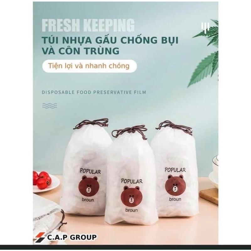 Set 100 túi đựng thực phẩm gấu