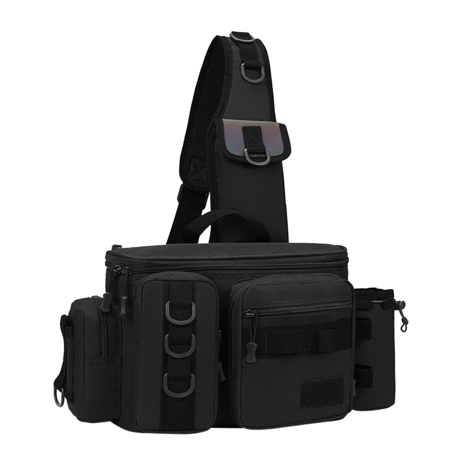 Fishing Tackle Bag Rod Holder Carry Case Bag Chest Pack for Men Women Hiking