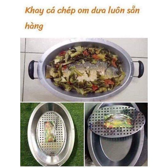 Khay cá om dưa dùng được bếp từ