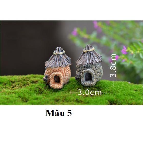 Mô hình tiểu cảnh ️ Mô hình ngôi nhà gạch nông thôn trang trí tiểu cảnh, sen đá, sân vườn, terrarium