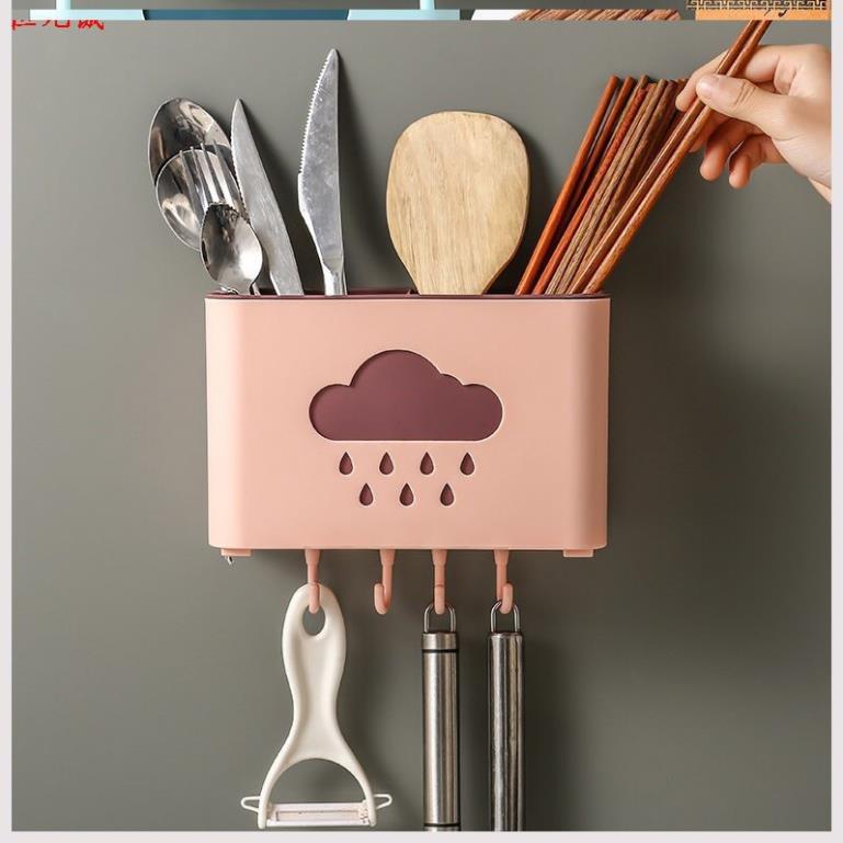 Ống cắm đũa ống đựng thìa dĩa hình đám mây dán tường nhà bếp