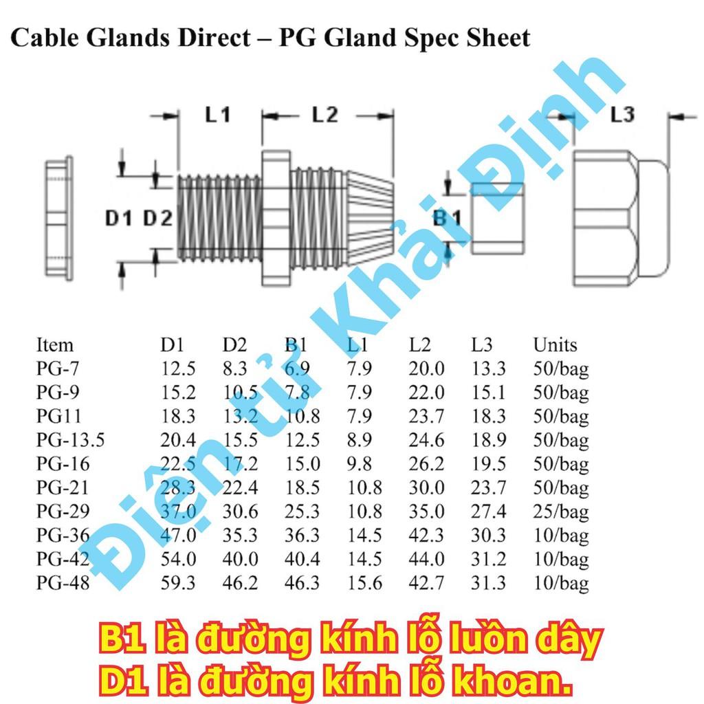 Ốc siết cáp, bảo vệ dây điện, bằng nhựa, màu trắng PG PG7 PG9 PG11 PG13.5 PG16 PG19 PG21 kde5141