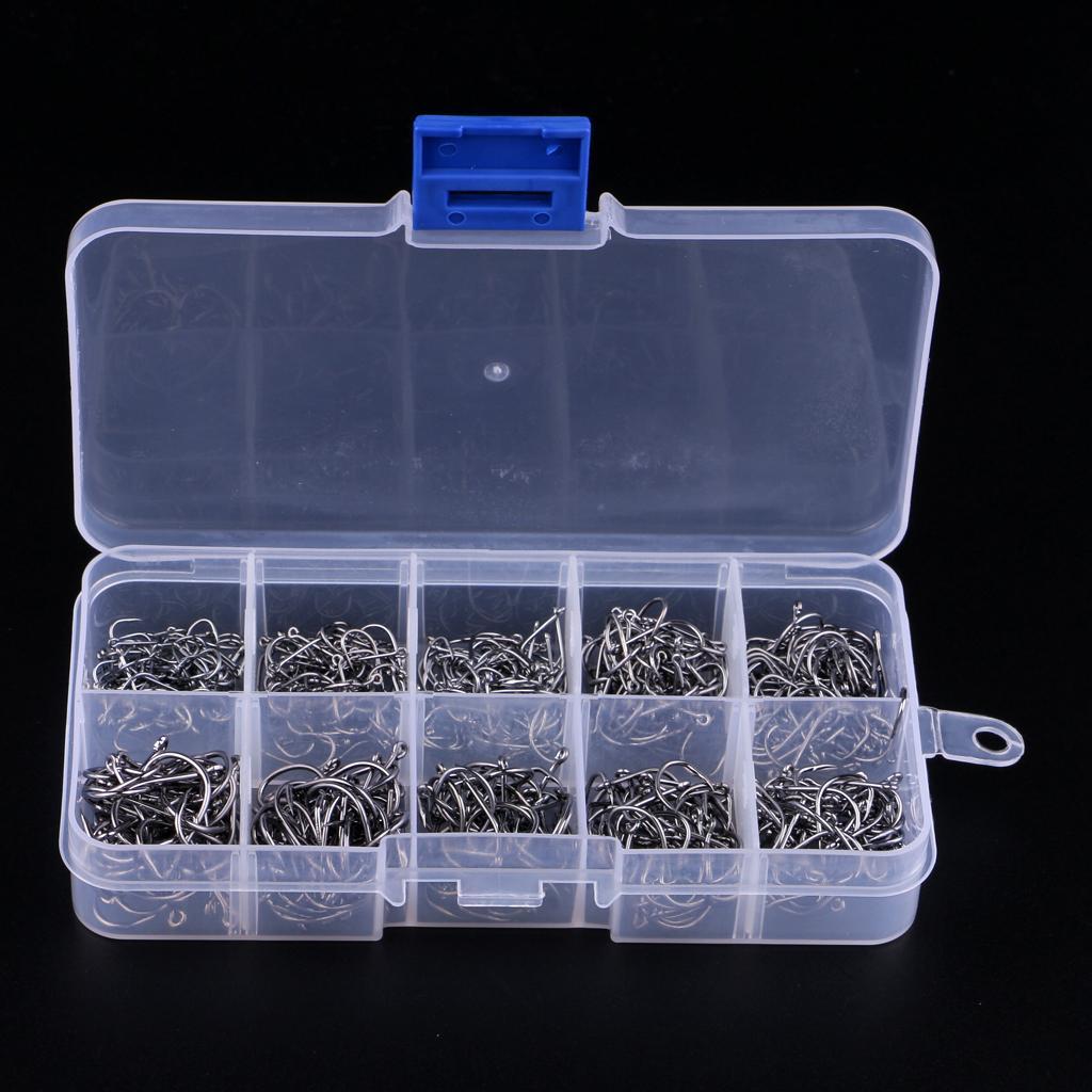 500pcs/box High Carbon Steel Fishing Hooks Offset Hook Octopus Circle Hooks