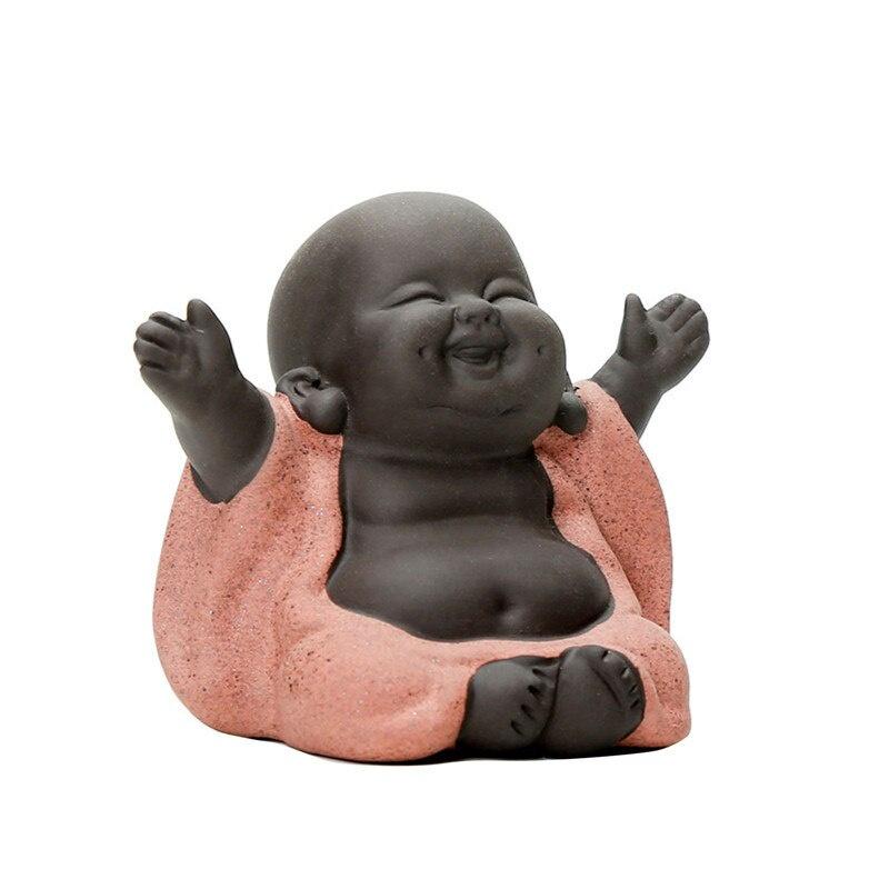 Buddha statues monk color sand ceramic home club geomantic decoration Purple Sand Figurines Tea Pet