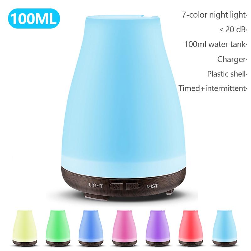 100ML Siêu Âm Thanh Máy Tạo Độ Ẩm Không Khí Mini Gia Đình Hương Thơm Khuếch Tán Phát Sáng 7 Màu Điện Thông Minh Máy Khuếch Tán Tinh Dầu Với Thời Gian