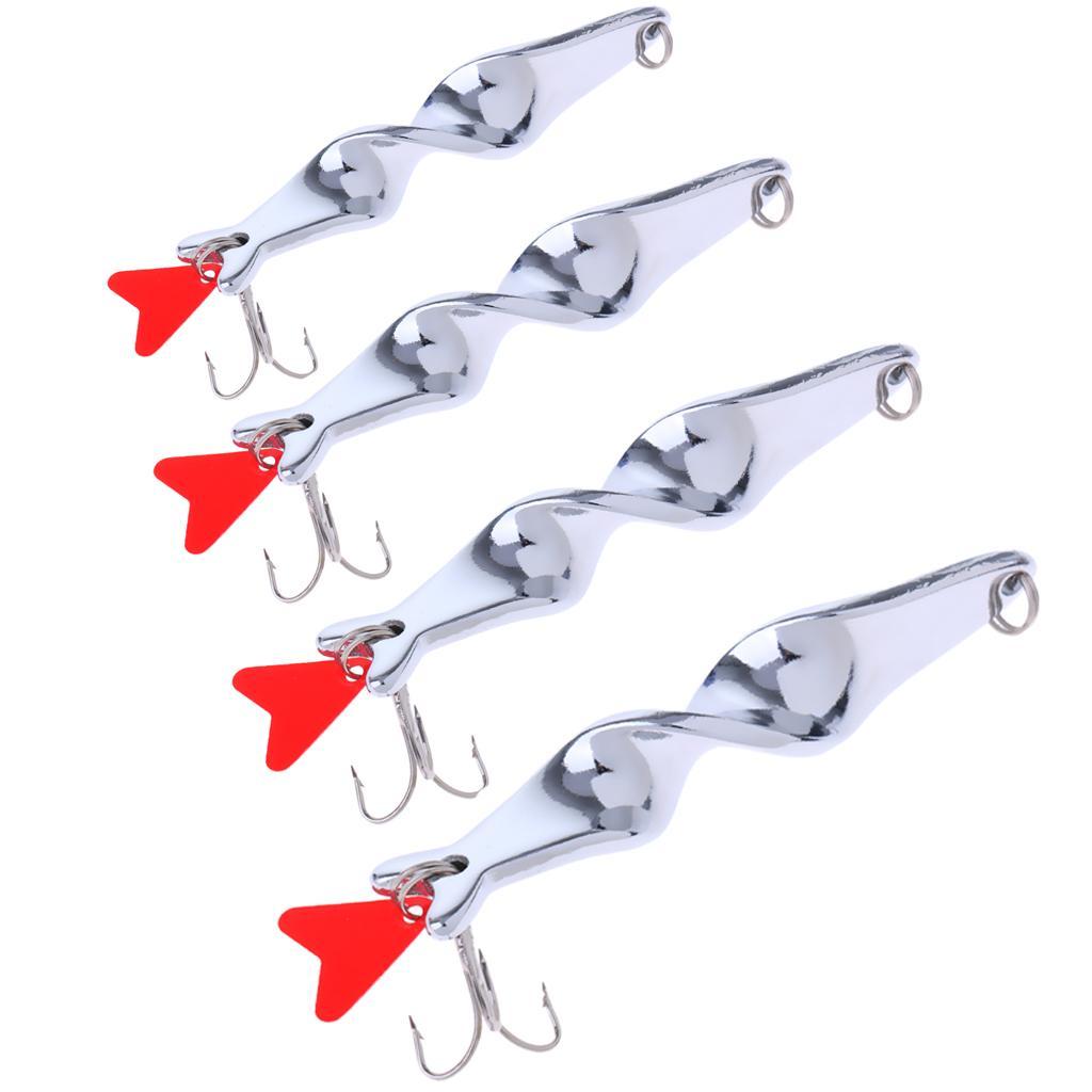Fishing Bait Fish Sequins Lure Hook Twist Red Heart Spoon Crankbaits Spinner