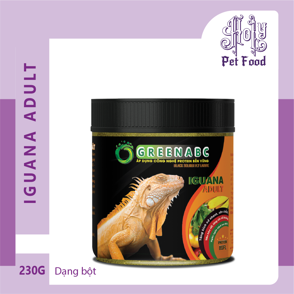 Thức ăn Iguana Trưởng Thành, Rồng Nam Mỹ trưởng thành từ 1m trở lên - Tiêu hóa tốt, Cơ thể săn chắc - hộp 230g