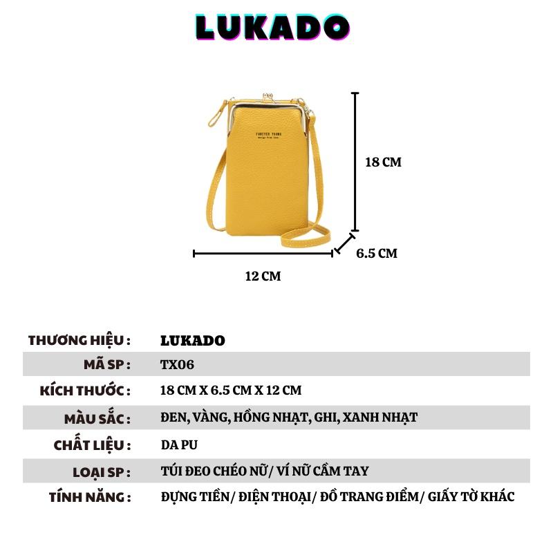 Túi đeo chéo nữ đựng điện thoại kiêm ví cầm tay cao cấp Hàn Quốc sang trọng LUKADO TX06