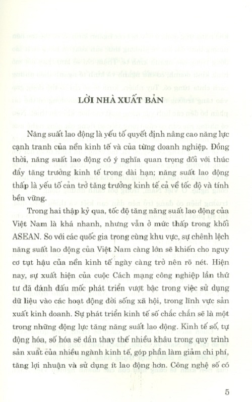 Năng Suất Lao Động Của Việt Nam Trong Bối Cảnh Kinh Tế Số (Sách Chuyên Khảo)