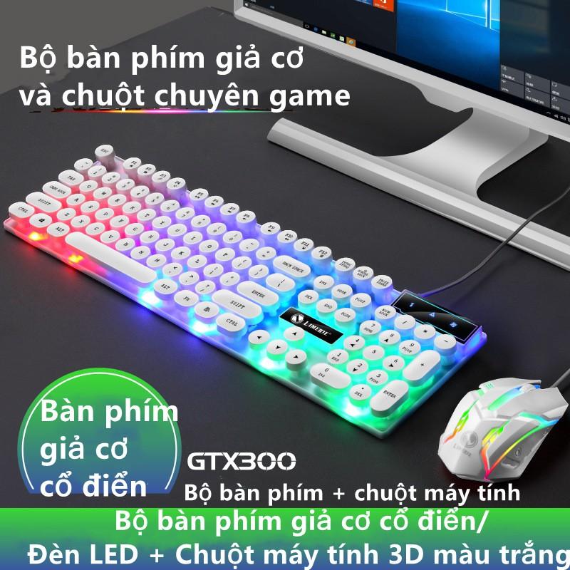 Bộ Bàn Phím Gaming Có Dây Kèm Chuột Có Đèn Led 7 Màu Phím Giả Cơ Led Siêu Đẹp Chuyên Chơi Game