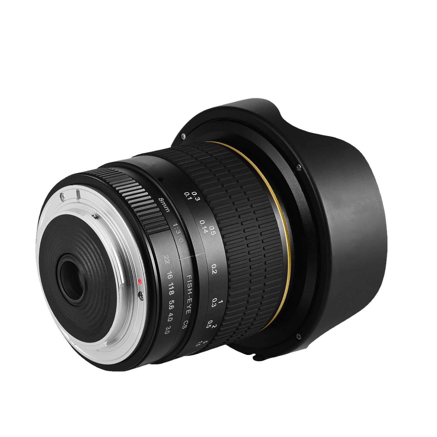 8mm f3.0 Fisheye Lens APS-C Manual Focus Ultra Wide Angle for APS-C Compatible with Canon Camera