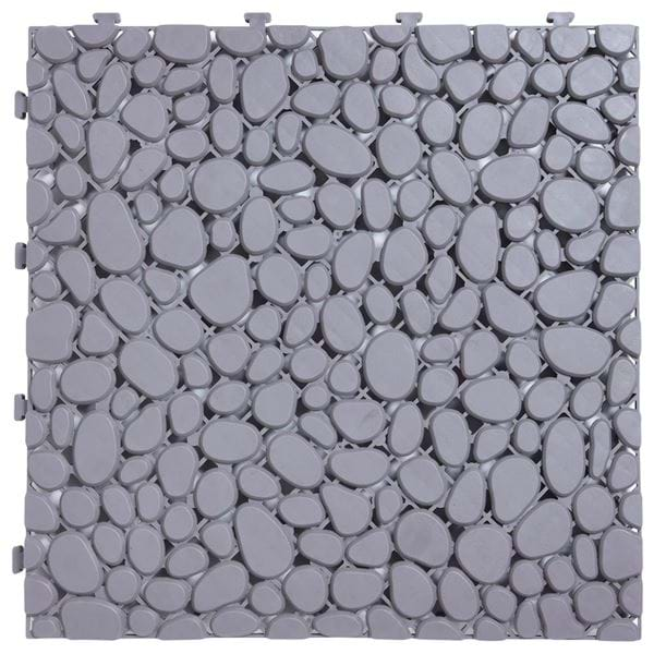 Ván sàn nhựa tự lắp - Plastic Interlocking Deck Tile in Gray