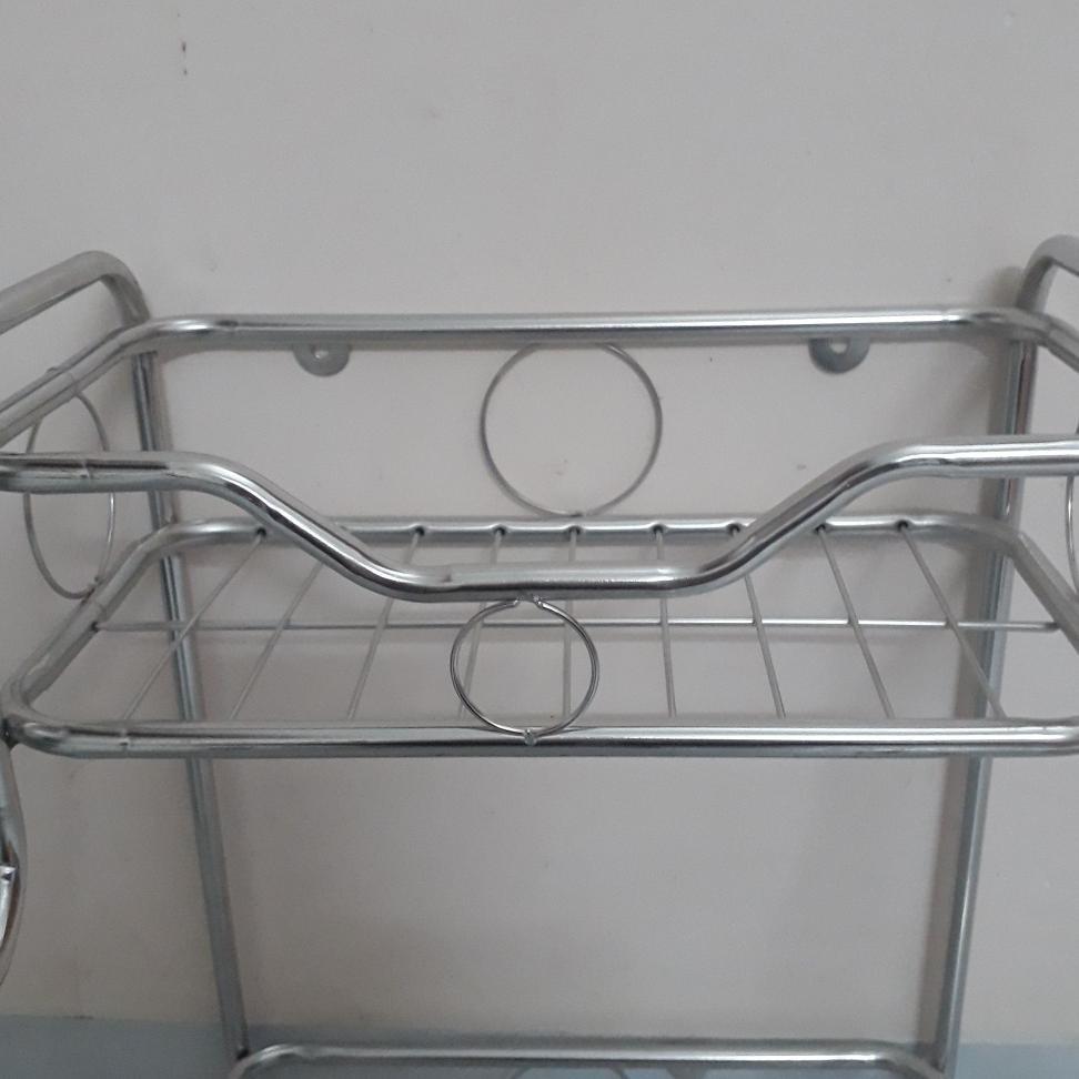 Kệ inox chữ nhật hai tầng 46×20