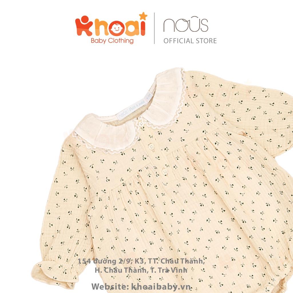 Set body cộc Nous mũ họa tiết lá xanh - Chất liệu Nu Muslin cao cấp