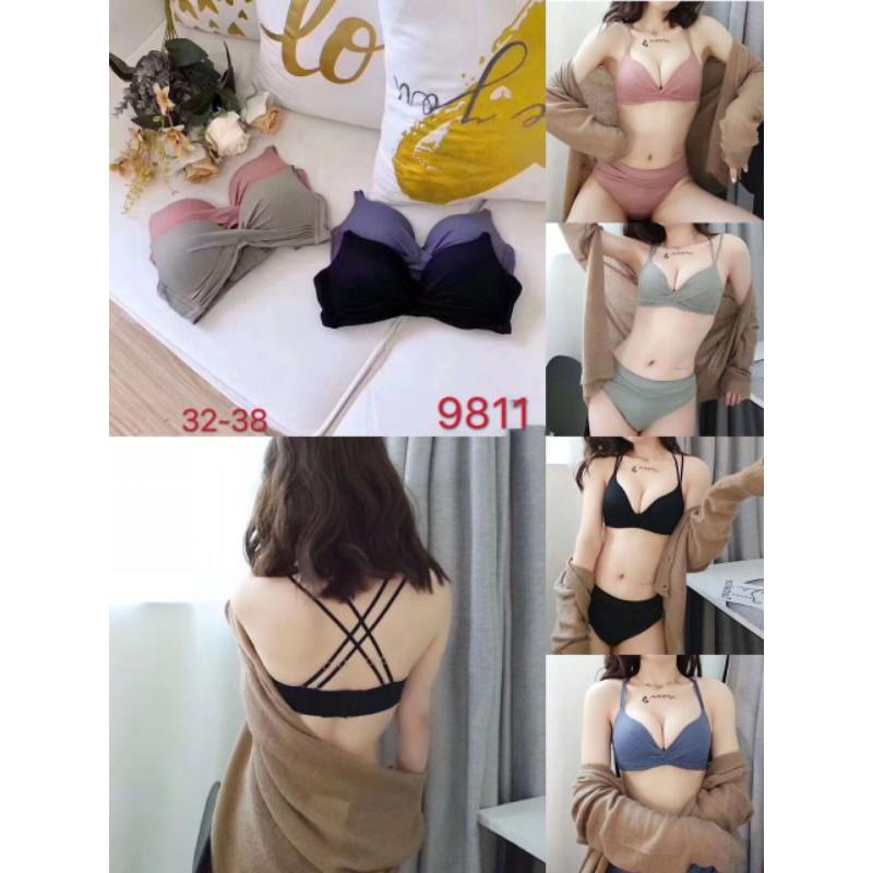 Bộ đồ lót không gọng nhún nơ thông hơi, áo lót su đúc
