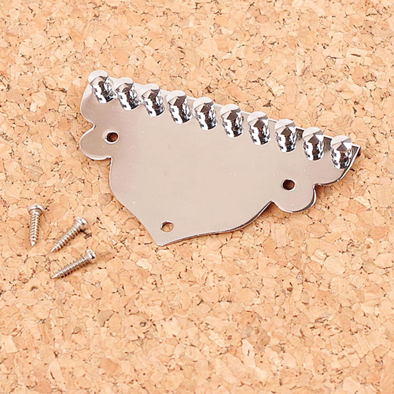 Chrome Mandolin Tailpiece for 10-String Mandolin Replacement Parts with Screws