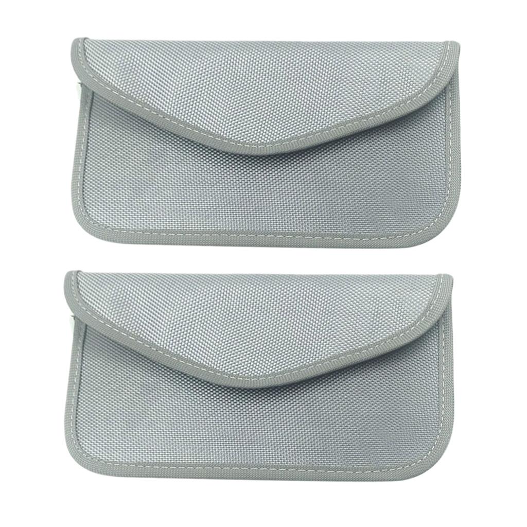 2Pcs Signal Blocking Bag Anti-Radiation Signal Shielding Pouch Wallet Cases