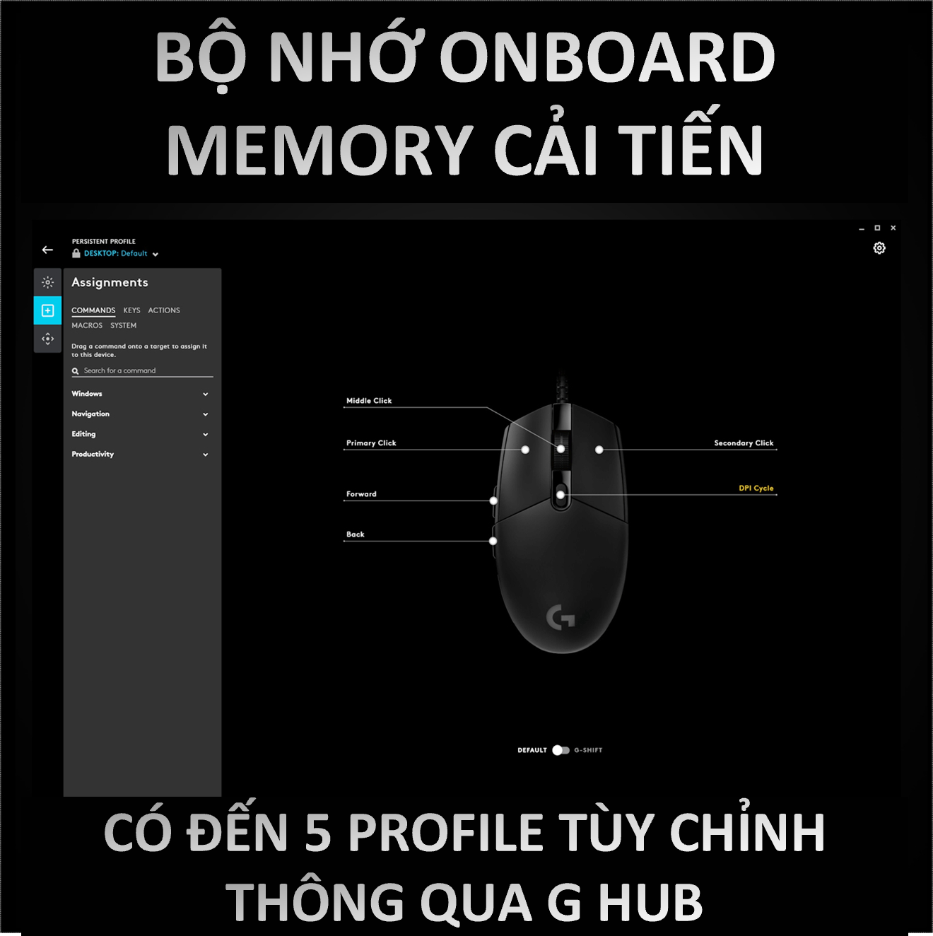 Chuột có dây RGB Logitech Pro Hero - 6 nút lập trình, cảm biến 25K, 5 cấu hình bộ nhớ tích hợp - Hàng chính hãng