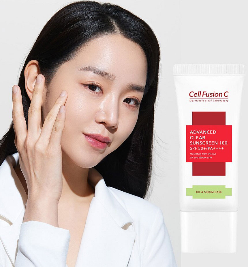 Bộ đôi kem chống nắng cho da dầu mụn Cell Fusion C Advance Clear Sunscreen 100 SPF 50+/PA++++